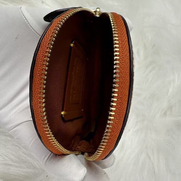 Coach Orange Coin Case Pouch In Leather/ Spice Orange CAN29 NWT - Picture 4 of 4